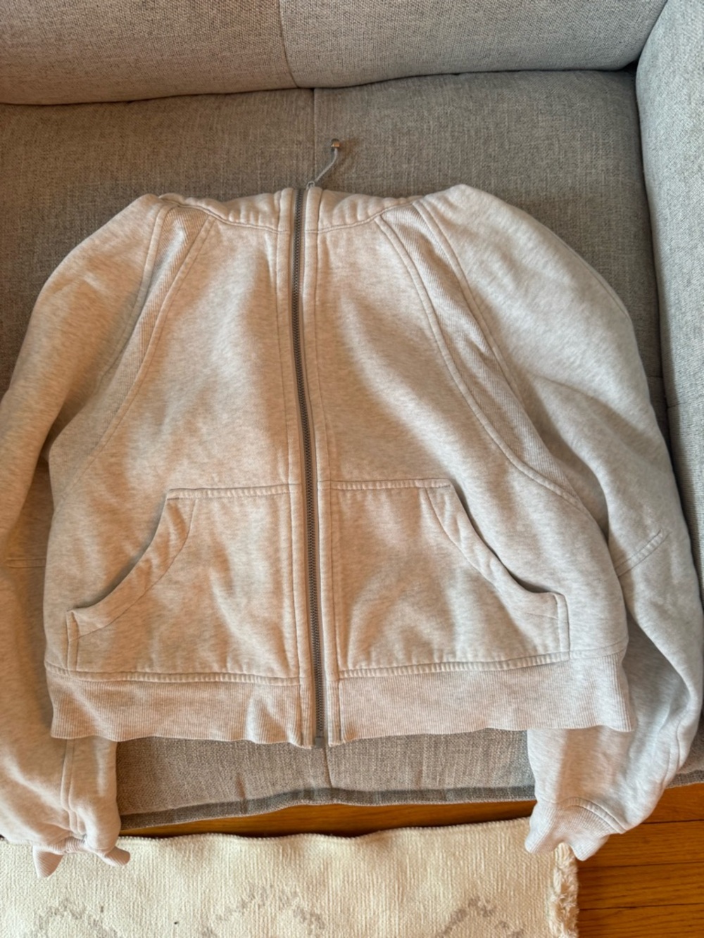 lululemon athletica Light Gray Zip-Up Hoodie